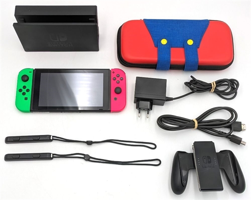 Nintendo Switch - Neon Green and Neon Pink - Console - 2019 Model - SNR XKJ40014976625 (B Grade) (Used)